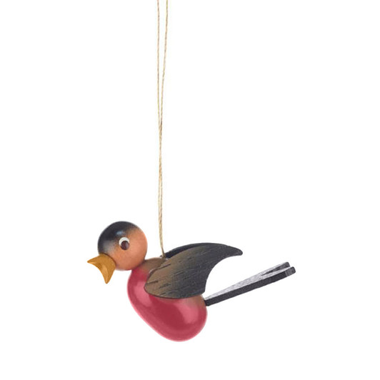 Wooden Red Bird Ornament German – Christmas ornament