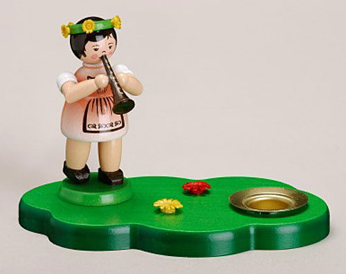 Flute Girl Candle Holder – wooden candleholder by Zeidler Holzkunst GmbH