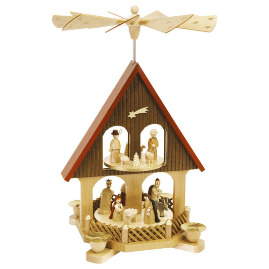 2 Level House Nativity German Pyramid