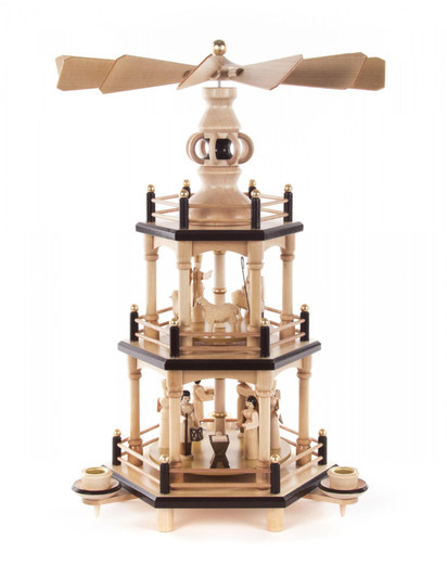 Natural Nativity Christmas Pyramid 3 Level – Christmas pyramid by Volker & Heiko Flath