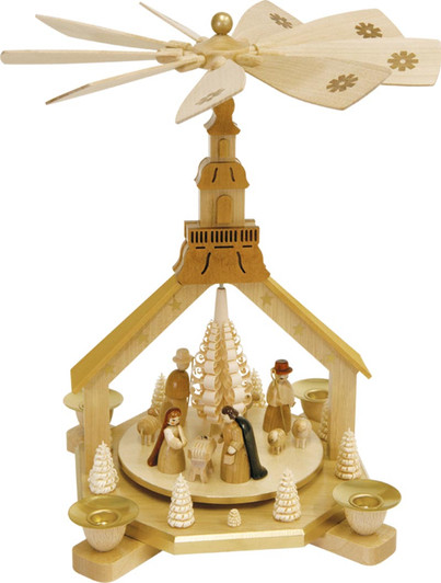 Nativity Pyramid Seiffen Church Frame – Christmas pyramid by Richard Glaesser