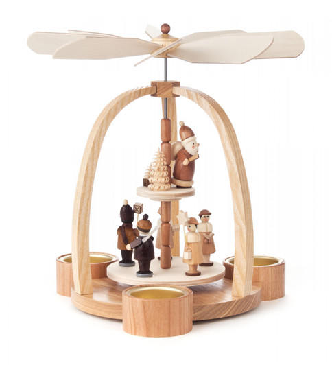 Natural Santa Carolers Tealight Pyramid – Christmas pyramid by Knuth Neuber