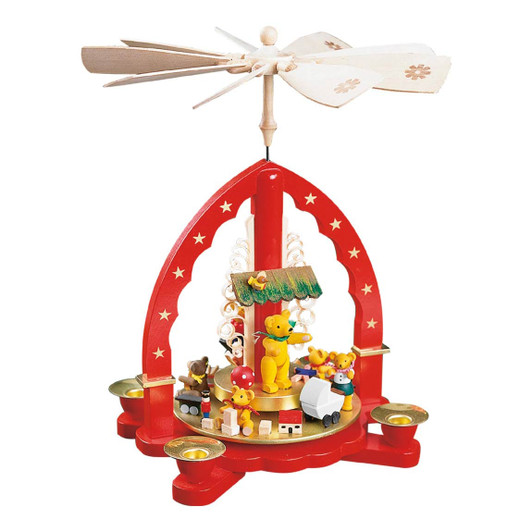 Teddy Bears Toys German Carousel Pyramid – Christmas pyramid by Richard Glaesser
