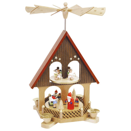 Two Level Holiday House Pyramid – Christmas pyramid by Richard Glaesser