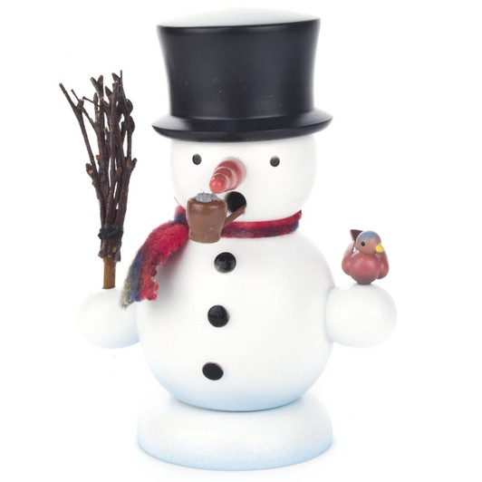 MINI Snowman Skiing German Smoker Incense Figure - ChristKindl-Markt