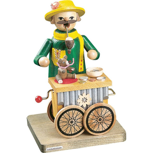 Street Box Organ Musician Incense Smoker | 6.7 Inches Tall – German Christmas smoker by Richard Glaesser