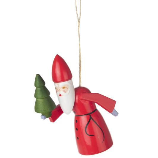 Santa Carrying Tree German Ornament – Christmas ornament by Ralf Zenker