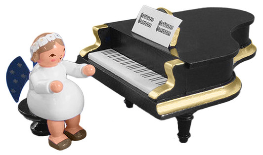 Angel German Figurine at Grand Piano – Christmas ornament by KWO