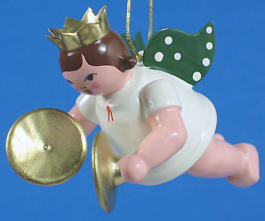 Cymbals Angel Christmas Hanging German Ornament – Christmas ornament by Kunstgewerbliche Drechslerei Ellmann