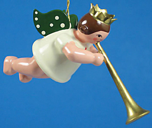 Ceremonial Horn Angel Christmas Hanging German Ornament – Christmas ornament by Kunstgewerbliche Drechslerei Ellmann