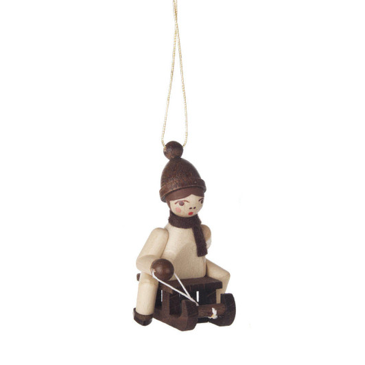 Natural Holiday Children German Ornament Sled – Christmas ornament
