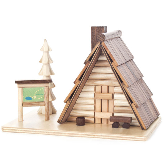 A Frame Wooden Cabin Incense Smoker | 4.5 Inches Tall – German Christmas smoker by Tilo Kempf