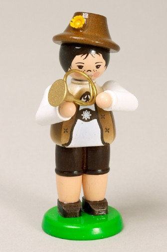 Boy Playing French Horn German Figurine – Christmas ornament by Zeidler Holzkunst GmbH
