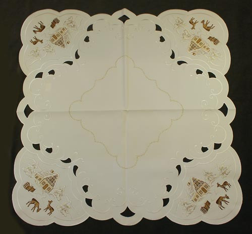 Christmas Winter Square German Table Cloth 85x85 – German handcrafted gift by Funke Stickerei GmbH