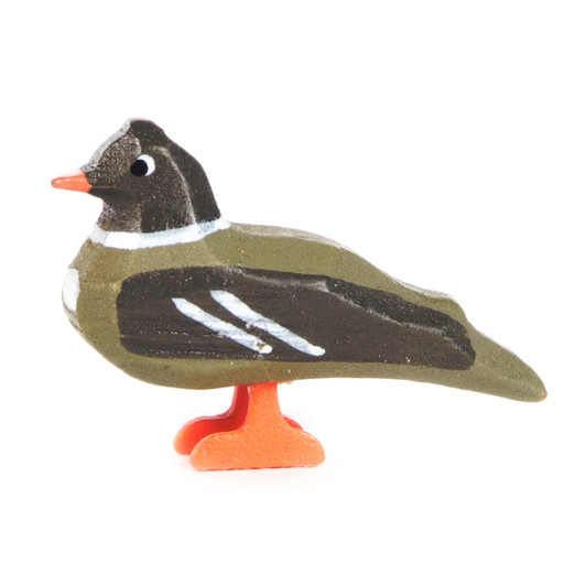 Green Duck Hand Carved Wooden German Figurine – Christmas ornament by Werner Reifentiere Manufactory