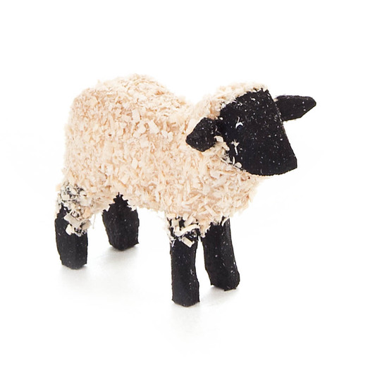Wooden German Figurine Standing Sheep Black Face Hand Carved – Christmas ornament
