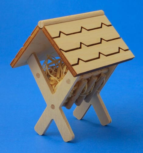 Wooden German Deer Feeder Figurine – Christmas ornament