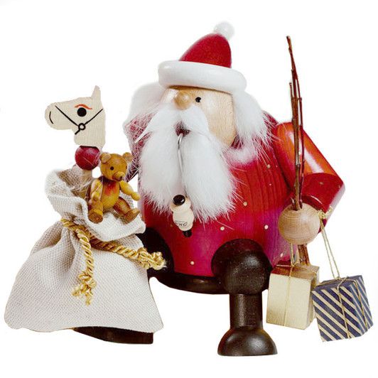 Sitting Santa with Toy Sack German Smoker – German Christmas smoker by KWO