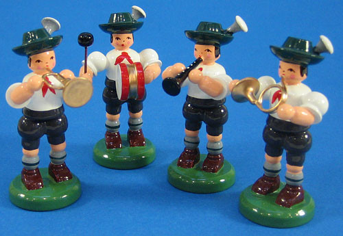Four German Boy Musicians German Figurine – Christmas ornament by Zeidler Holzkunst GmbH