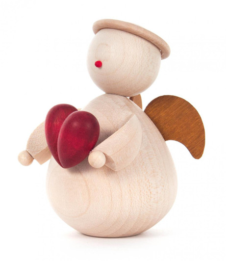 Wooden Angel with a Heart Figurine – Christmas ornament by Rauta