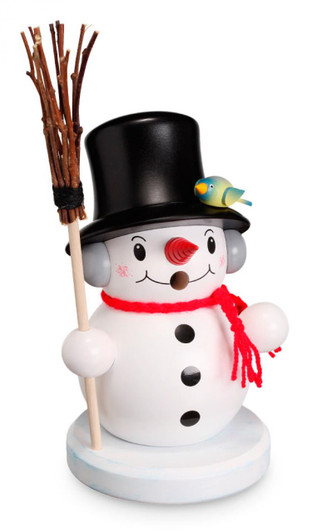 Smiling Snowman with Bird German Smoker – German Christmas smoker by Peter Wolf