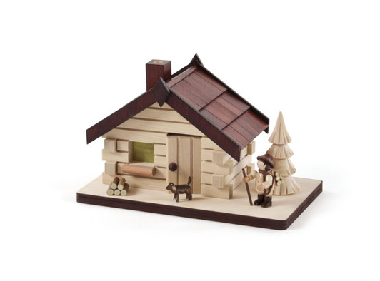 Cabin with Forest Woodsman and Dog German Smoker – German Christmas smoker by Romy Thiel