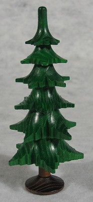 Green Tree German Wood Figurine Trunk Six Levels – wooden figurine by Richard Glaesser