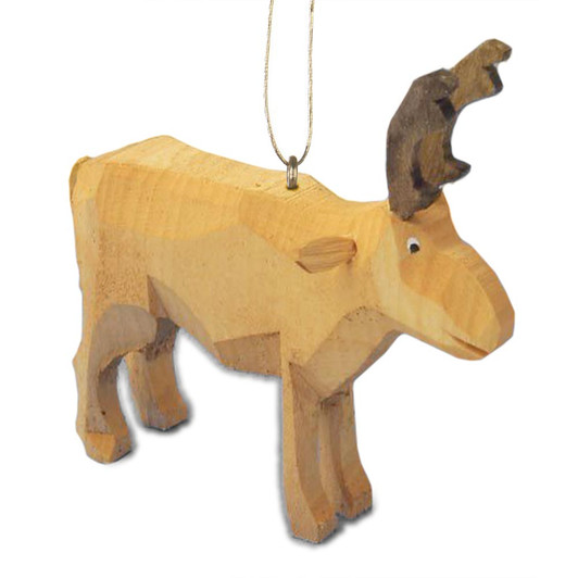 Wooden Reindeer Hand Carved German Ornament 9cm – Christmas ornament by Reifendreherei Harald Lorenz