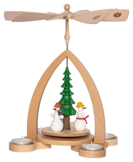 Snowmen Tree Tealight German Christmas Pyramid – Christmas pyramid by Richard Glaesser