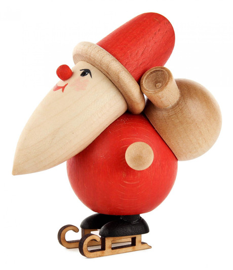 Santa Skating Wooden German Figurine – Christmas ornament by Herbert Thiele Nachf