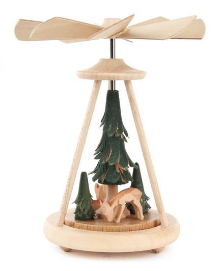 Miniature Pyramid Carved Deer in Forest Trees | Warm Air Pyramid – Christmas pyramid by Herbert Thiele Nachf