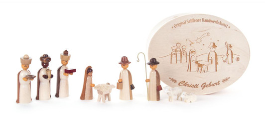 Natural Nativity German Figurine Box Set – Christmas ornament by Handwerksbetrieb Fur Holzspielzeug Und