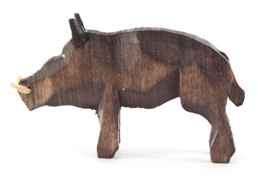 Warthog Boar German 1 inch Hand Carved Figurine – Christmas ornament by Reifendreherei Harald Lorenz