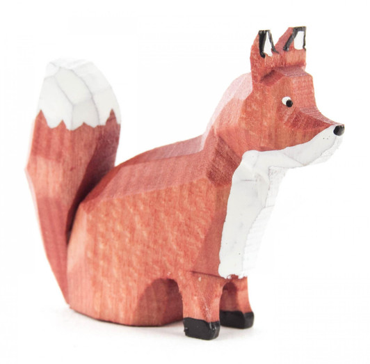 Fox Sitting German Hand Carved Miniature Figurine – Christmas ornament by Reifendreherei Harald Lorenz