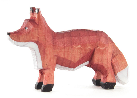 Fox Standing German Hand Carved Miniature Figurine – Christmas ornament by Reifendreherei Harald Lorenz