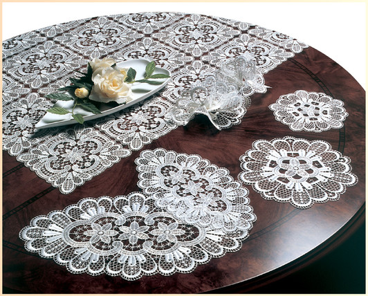 German Lace Oval Doily Verona 8x14 inch Table Topper – German handcrafted gift by Funke Stickerei GmbH