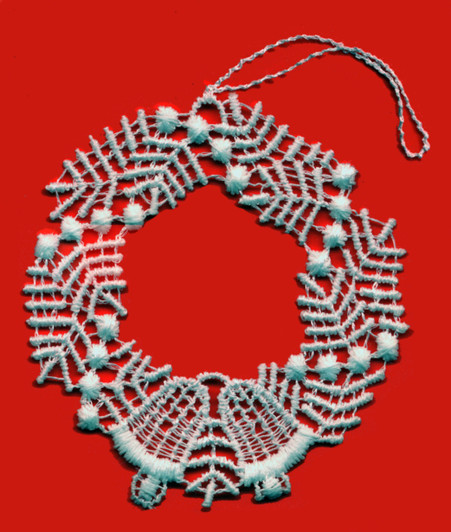 German Lace Christmas Wreath Ornament – Christmas ornament by Funke Stickerei GmbH