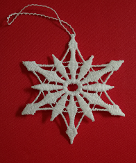 German Lace Christmas Snowflake Ornament LN-W33 – Christmas ornament by Funke Stickerei GmbH