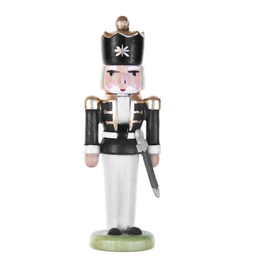Nutcracker MINI King Figurine Black – German nutcracker by Echte Erzgebirgishe Handarbeit