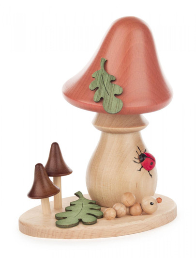 Natural Mushroom with Oak Leaf German Smoker – German Christmas smoker by Kuhnert GmbH