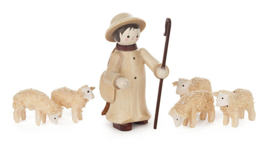 Wooden German Shepherd Sheep Handmade Figurines – Christmas ornament