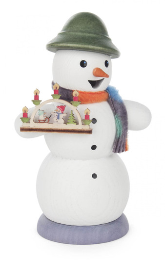 Snowman with Christmas Arch German Smoker – German Christmas smoker by Kuhnert