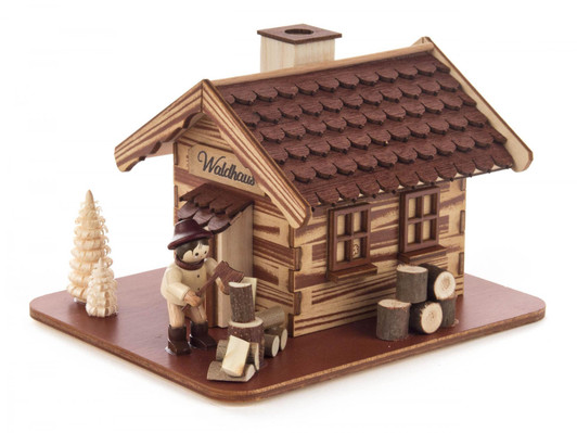 Forest Cabin Woodsman Chopping Wood German Smoker – German Christmas smoker by Jan Legler eK