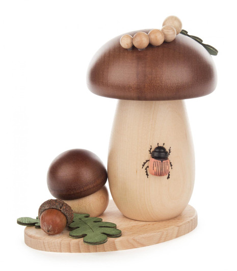 Mushroom with Caterpillar and Bug German Smoker – German Christmas smoker by Kuhnert GmbH