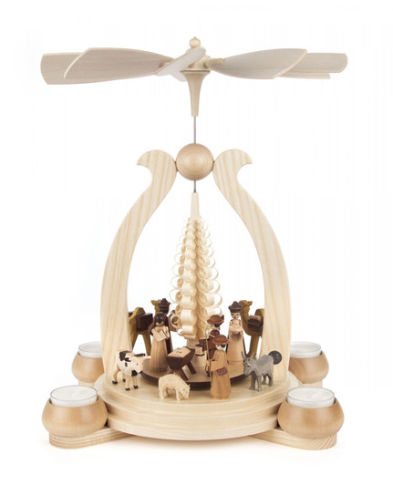 German Christmas Natural Nativity Figurines TeaLight Pyramid – Christmas pyramid