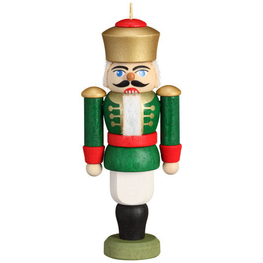 Nutcracker German King Ornament GREEN Jacket – German nutcracker by Seiffener Volkskunst eG