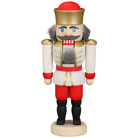 Miniature White Crowned King German Nutcracker – German nutcracker by Seiffener Volkskunst eG