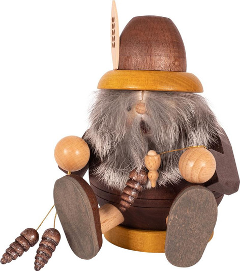 Woodsman Sitting Natural Pinecone German Smoker – German Christmas smoker by Richard Glaesser