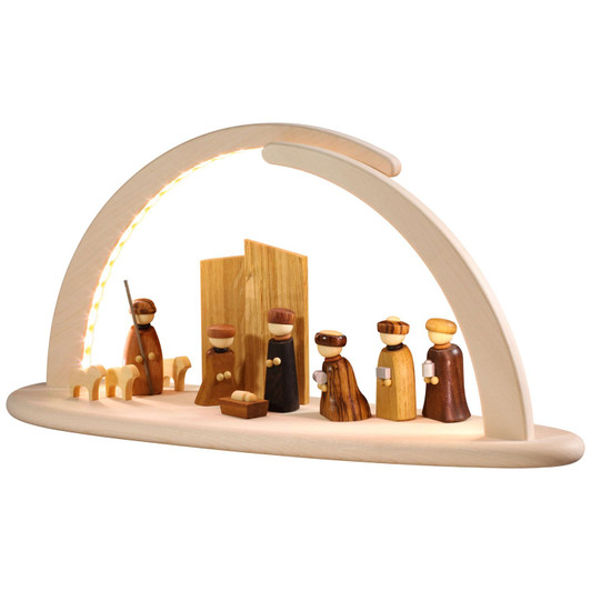 Schwibbogen Illuminated Light Arch Modern Nativity Scene LED – Christmas light arch by Seiffener Volkskunst eG