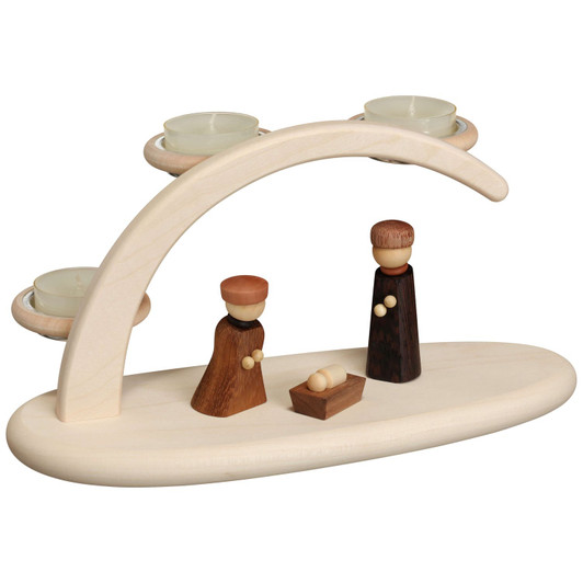 German Candle Arch Nativity Tealight Scene Schwibbogen – Christmas light arch by Seiffener Volkskunst eG